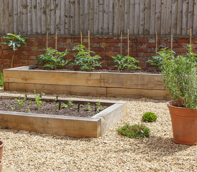 Moestuin op een terras