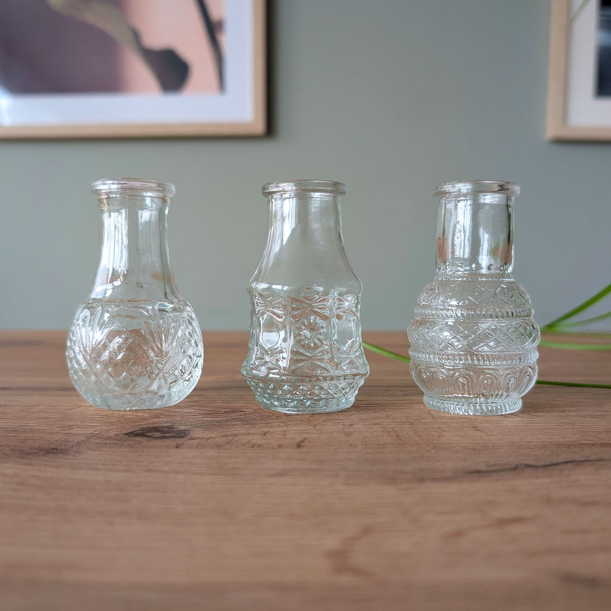 3 vintage mini-vazen