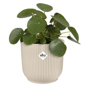 Elho Bloempot Vibes fold rond linnen wit