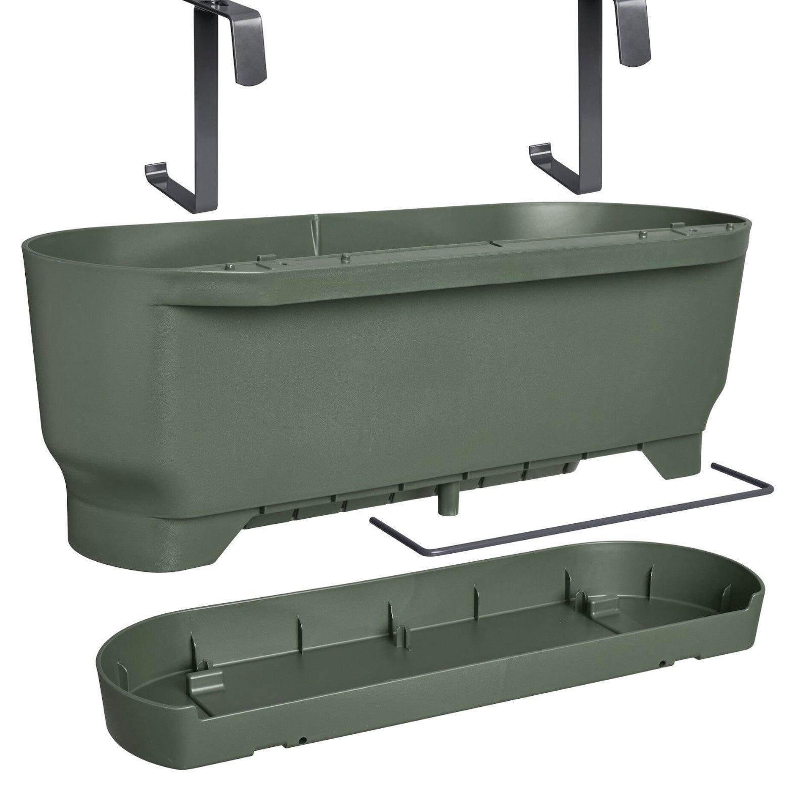 Bloem- en plantenbakken - Elho balconette Greenville easy balcony Bladgroen - 