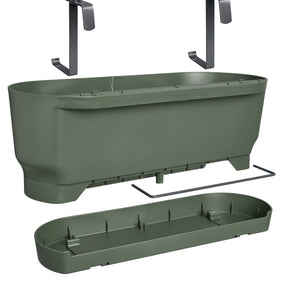 Bloem- en plantenbakken - Elho balconette Greenville easy balcony Bladgroen - 