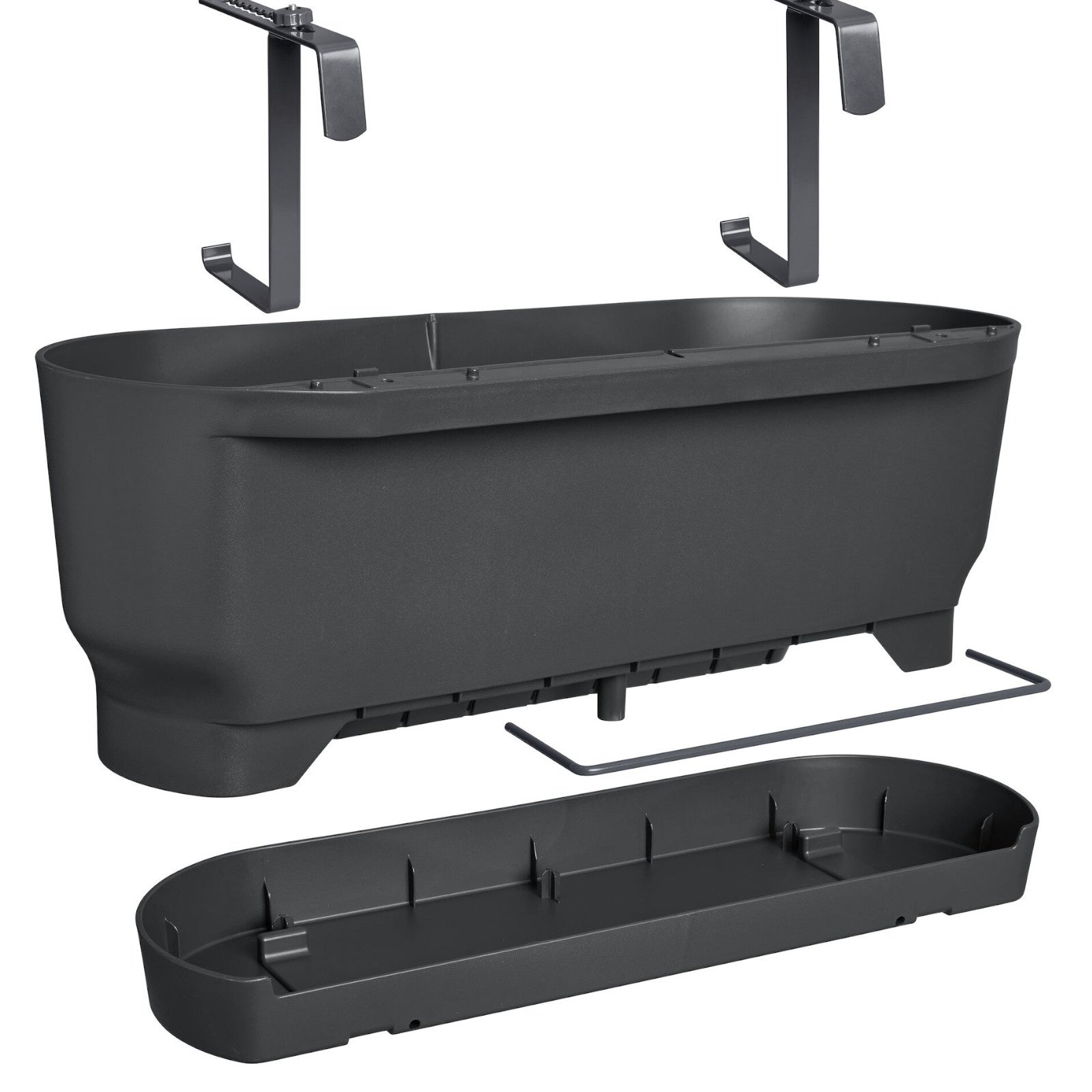 Bloem- en plantenbakken - Elho balconette Greenville easy balcony living black - 