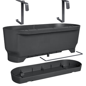 Bloem- en plantenbakken - Elho balconette Greenville easy balcony living black - 