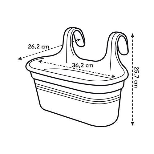 Elho Balkonbak Green Basics easy hanger ovaal - zwart