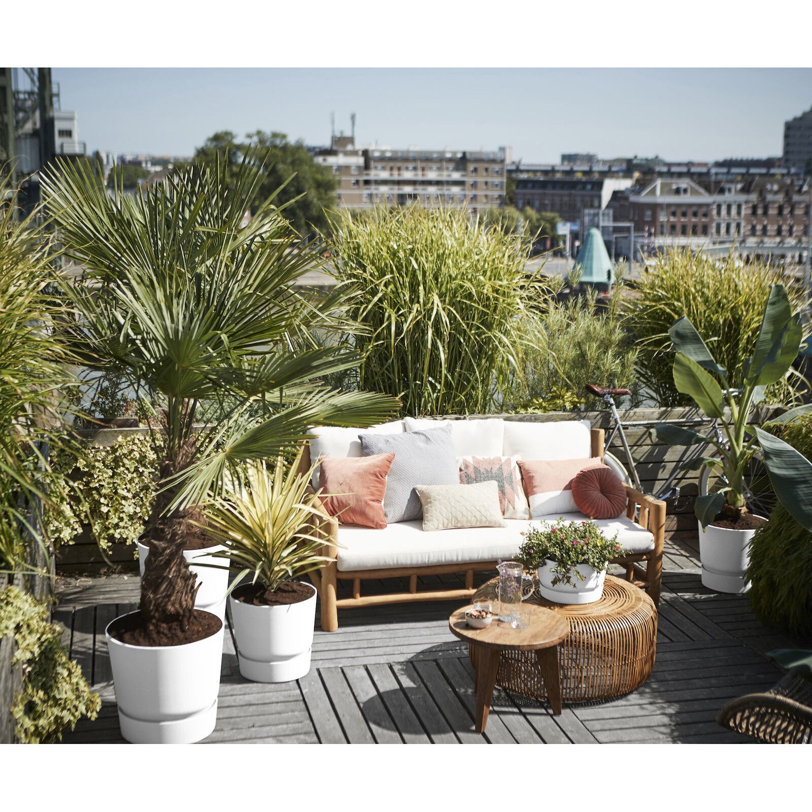 Bloempot Elho greenville wit